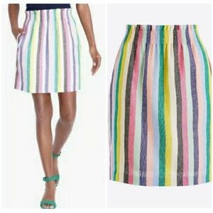J. CREW Rainbow Striped Linen Mini Skirt